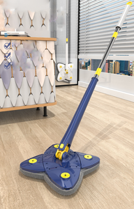 Serpillière à main télescopique multifonctionnelle pour la maison, en forme de trèfle à quatre feuilles, rotative à 360 et à quatre coins - Product Image 3