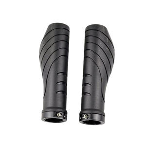 Nouvelles poignées de guidon de vélo transfrontalières 22,2 mm noires ergonomiques en caoutchouc pour vélo de route avec anneau de verrouillage en métal fixe - Product Image 2