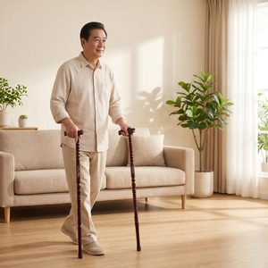 Canne en bois massif Cleye avec tête de dragon, légère, antidérapante, pour la marche des personnes âgées - Product Image 4