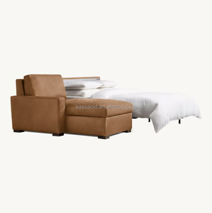 Sassanid OEM Modern Luxury Indoor Home Furniture Room Maxwell Leather <b>Sleeper</b> <b>Sofa</b>-Chaise Sectional - Product Image 1