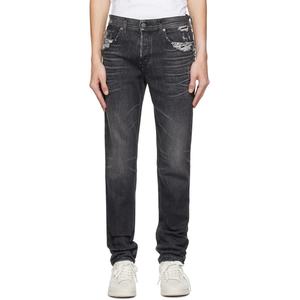 Custom <b>Men</b> <b>Grey</b> Slim Fit Stretch Distressed Denim <b>Jeans</b> <b>Ripped</b> <b>Jean</b> Trousers - Product Image 2