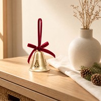 Pendentif cloche de Noël en fer forgé avec nœud papillon, fabrication chinoise, le plus vendu, accessoire de décoration DIY pour sapin de Noël, flocon de neige sans impression
