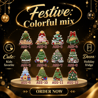 Aimants de réfrigérateur de Noël à motifs de dessins animés, autocollants magnétiques mignons, ensemble de décoration de vacances, cadeau pour la maternelle