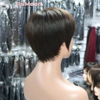 Perruques courtes en cheveux humains de type pixie, perruques courtes de type bob pour femmes noires, perruques sans colle en cheveux humains de couleur naturelle, fabriquées à la machine, à prix abordable
