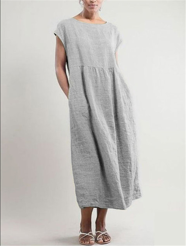 knee length dresses for ladies Linen Midi Dress 'Beckie', Loose Linen Dress for Women main image 0