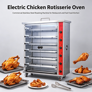 Four à rôtisserie électrique commercial en acier inoxydable pour poulet entier, avec moteur, pour usage domestique et en restaurant - Product Image 3