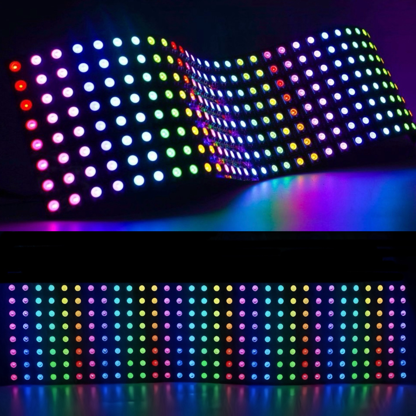 Digital 8X32 256pixel WS2812B SK6812 RGB RGBW LED Pixel Matrix DC5V Flex Addressable LED Pixel Sheet