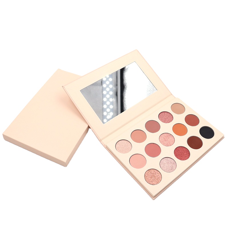 2022 красивые 15 оттенков мерцающие матовые тени для век Палитра теней для век блестящий телесный OEM индивидуальный логотип