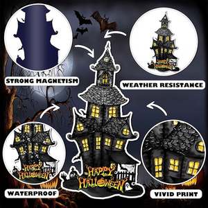 Decoraciones magnéticas de Halloween para refrigerador, coche, armario, puerta de garaje, pegatinas magnéticas para nevera, calcomanías magnéticas impermeables de Halloween - Product Image 3