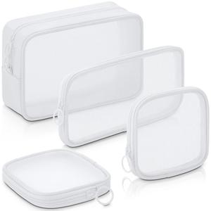 Mesh Initial Cosmetic <b>Bag</b> PVC Cosmetic <b>Bag</b> for Girls, Transparent Toiletry Pouch <b>Make</b> <b>up</b> Storage Organizer Cosmetic Travel <b>Bag</b> - Product Image 1