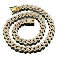 Chaîne cubaine en moissanite certifiée qualité export, collier ras du cou en pierres précieuses de laboratoire VVS pour la mode urbaine, disponible à la vente