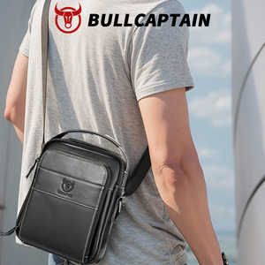 Sac à bandoulière/sac à main multifonctionnel en cuir véritable pour homme BULLCAPTAIN, grande capacité, style rock, sacs messagers - Product Image 4