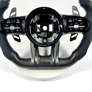 Volante de Fibra de Carbono para <span class=keywords><strong>Mercedes</strong></span> Benz AMG, Compatible con los Modelos W117, W176, W177, W203, W204, W205, W211, W212, W213, W218, C43, C63, C200, C300 - Product Image 5
