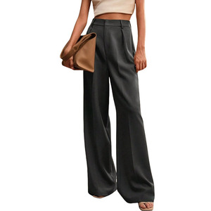 <span class=keywords><strong>Pantalon</strong></span> de costume vintage taille haute en polyester pour <span class=keywords><strong>femme</strong></span>, style européen et américain, décontracté, coupe droite, idéal pour le travail et les trajets quotidiens - Collection été Tks2 - Product Image 4