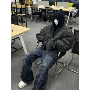 अमेरिकी रेट्रो बॉम्बर ढीले दो टुकड़े बेसबॉल जैकेट का कोट पुरुषों के लिए अमेरिकी रेट्रो बॉम्बर ढीली-फिटिंग उड़ान जैकेट - Product Image 2