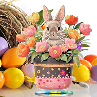 Nouveau produit acrylique lapin de pâques décorations de bureau diamant peinture Kit oeufs de pâques décor à la maison bricolage ornement