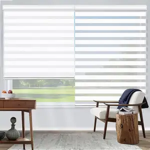 Verdunkelung Ultraviolett-Schutz mehrfarbiger Polyester Heimdekoration Doppelrollo Vorhang Fenster Zebra-Jalousien online