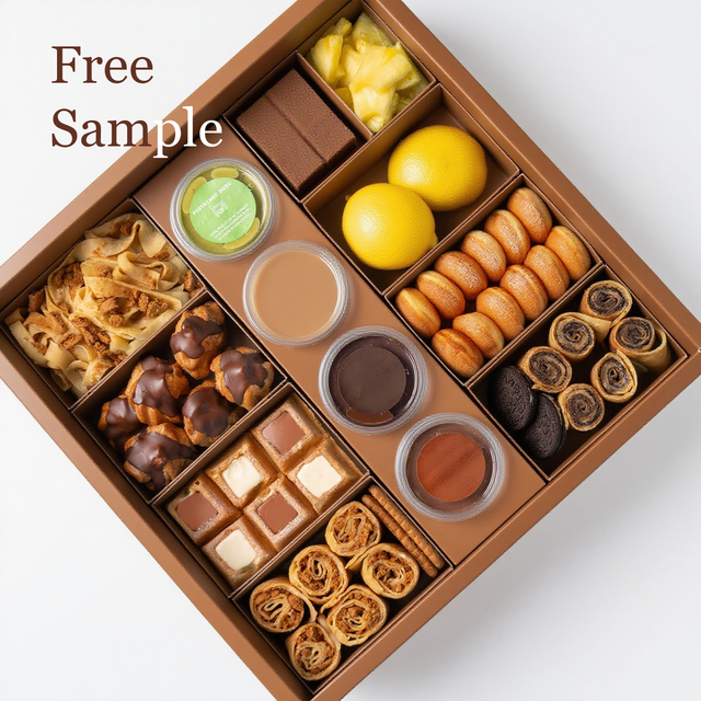 Free Sample Eco Friendly Customized Fritters Donuts Sauce Dip Bento Box Sushi Cake Bakery Cookie Paper Packing Box with Inserts