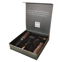 Brosse démêlante en céramique 5-en-1 Rose Gold avec clip et peigne, pour extensions capillaires, en poils de sanglier colorés