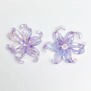 Perles en plastique acrylique transparentes en forme de fleur <span class=keywords><strong>iris</strong></span> pour la fabrication de chaînes de téléphone DIY, accessoires de stylos perlés, fabrication de bijoux en gros - Product Image 2