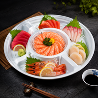 Transparante PET Party Trays met 5 compartimenten, wegwerp plastic schalen voor fruit, sushi, snacks, catering, groothandel, op maat gemaakt