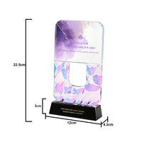 Trofeo de Cristal Personalizado al por Mayor, Impresión UV a Color, Logotipo en Cristal K9, Premio para Ceremonias Empresariales, Recuerdo