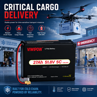 Harga Pabrik VIWIPOW Baterai Drone FPV Semi-solid State 5C 14S 27000mAh 51.8V CE 800 Siklus Baterai Drone Tugas Berat