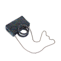 Sac de soirée perlé fait main personnalisé pour femme, avec poignée supérieure et petite pochette, idéal pour les fêtes et mariages