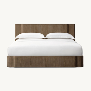 Мебель для спальни в скандинавском стиле, Современная винтажная кровать из массива дерева, деревянная двуспальная кровать размера «King-Size» - Product Image 5