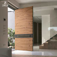 Porte d'entrée pivotante moderne en aluminium moulé sur mesure, anti-effraction, pour villas haut de gamme, hôtels et entrées d'appartements sécurisées
