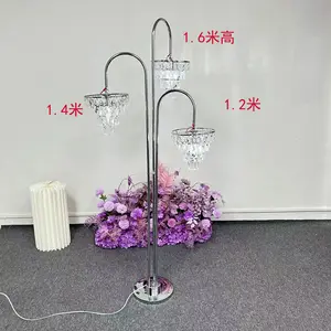 F-FS0401 Adereços de casamento luz de cristal luz de chumbo lustre de mesa flor utensílios pingente de teto decoração