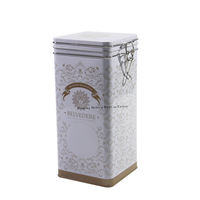 Boîtes à café carrées personnalisées de qualité supérieure en fer blanc, épaisseur 0,2-0,25 mm, avec anneau de fermeture métallique et valve de dégazage, impression offset
