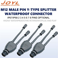 Connecteur étanche JOYL M12 type Y, répartiteur 4 broches IP67/IP68 110V 8A pour bras robotique et machines