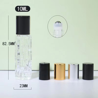 Flacon de parfum transparent en verre de 10 ml avec bille roulante en acier, mini vaporisateur de parfum, stock usine