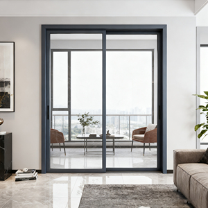 Porta Scorrevole Moderna in Lega di Alluminio e <span class=keywords><strong>Vetro</strong></span> <span class=keywords><strong>con</strong></span> Superficie Rifinita <span class=keywords><strong>per</strong></span> Uso Interno/<span class=keywords><strong>Esterno</strong></span> in Hotel e Appartamenti - Product Image 2