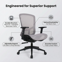 Chaise de bureau ergonomique, design moderne, chaises de bureau, chaise de direction, chaise en maille, silla de oficina, chaise entièrement en maille