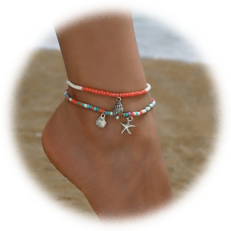Kenivira Lot 72 Bracelets De Cheville Boho – Perles Colorées Élastiques Multicouches, Style Plage Été