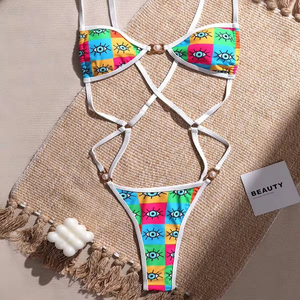 Trajes de baño de una pieza con cuello halter y espalda descubierta para mujer - Product Image 3