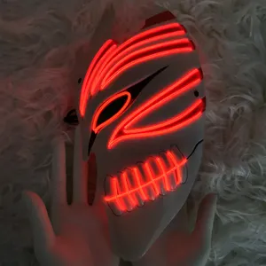 BLEACH ANIME COSPLAY GLOW MASK Glowing LED Wire is woven into the design of this mask