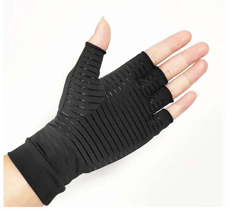 Soins infirmiers quotidiens réadaptation demi-doigt Thérapeutique cuivre compression d'arthrite gants de sécurité