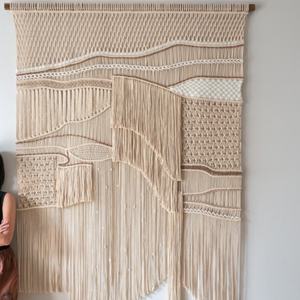 Cuerda de algodón Natural ecológica Bohemia macramé arte colgante de pared <span class=keywords><strong>DIY</strong></span> Beige <span class=keywords><strong>tapiz</strong></span> tejido a mano anudado sala de estar EH2503137 - Product Image 4