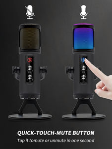 Micrófono USB con Cable para Escritorio, Micrófono para <span class=keywords><strong>Videojuegos</strong></span>, Grabación en Vivo, <span class=keywords><strong>Estudio</strong></span> de Transmisión, Micrófono RGB para Portátil - Product Image 6