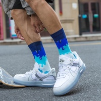 Haute Qualité Élastique Casual Coton Crew Skateboard Heureux Drôle Chaussettes À La Mode Coloré Conception pour Printemps Personnalisable Logo Motif