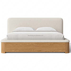 FERLY Solid Oak King <strong>Size</strong> <strong>Bed</strong> <strong>Frame</strong> with Storage Drawers Luxury Velvet Upholstered Headboard Bedroom Furniture Custom Home Hotel - Product Image 3