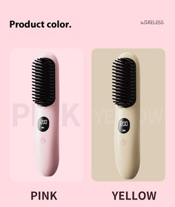 Portable Wireless Hair Straightener Comb LCD <b>USB</b> Charging Negative Ion Ceramic <b>Heating</b> for Home and Outdoor Use - Product Image 5