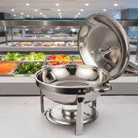 Ensemble de plats de service en acier inoxydable pour buffet, avec chauffe-plats et réchauds, 4 pièces, usage commercial pour les fêtes - Vente chaude