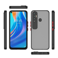 Coque de téléphone portable pour Tecno Spark7 Pro, design tendance, finition mate fumée, translucide, en TPU souple et PC rigide, antichoc