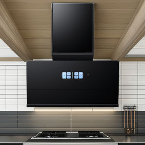 Puissant 900mm noir enduit 7-forme <span class=keywords><strong>cuisine</strong></span> <span class=keywords><strong>hotte</strong></span> électrique mural pour ménage hôtel Garage <span class=keywords><strong>tuyau</strong></span> en acier inoxydable - Product Image 1