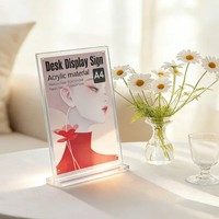 Support de présentation de table en acrylique transparent A4 personnalisé, utilisation verticale et horizontale, support de menu de comptoir, porte-affiche photo
