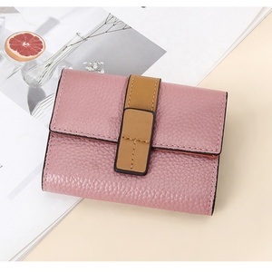 High Quality Vintage Style Short <b>Card</b> <b>Holder</b> <b>Wallet</b> for Men Women Genuine Leather Open Closure RFID Feature Polyester Lining - Product Image 1